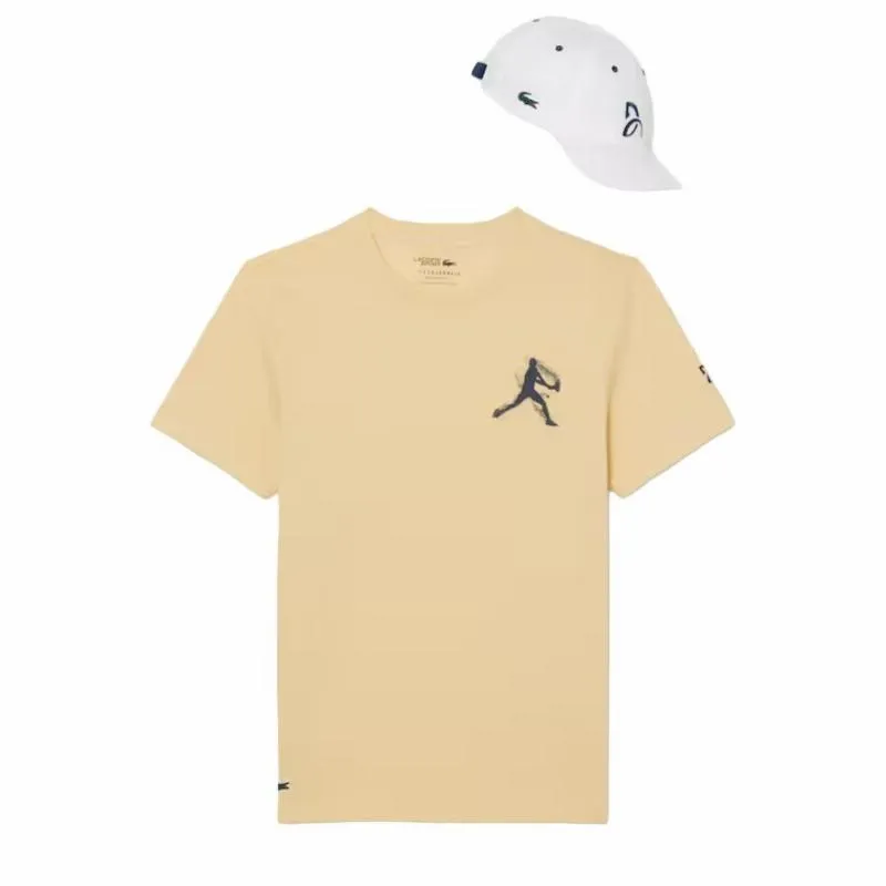 Pack Lacoste Novak Djokovic T-Shirt Yellow and White Cap