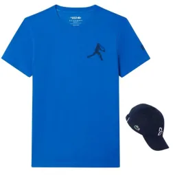 Pack Lacoste Novak Djokovic Blue T-Shirt and Navy Cap