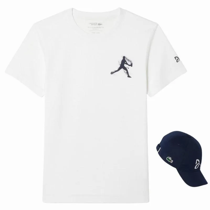 Pack Lacoste Novak Djokovic White T-Shirt and Navy Cap