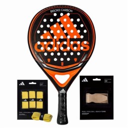 Pack Pala Adidas Bisoke Carbon con Overgrips y Protector