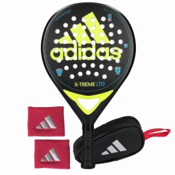 Pack Adidas X-Treme Lime Noir Raquette avec Porte-monnaie et Sacs de poignet