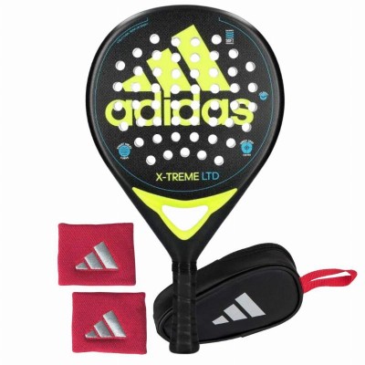 Pack Adidas X-Treme Lime Black Racket with Coin Purse and Wrist Bags