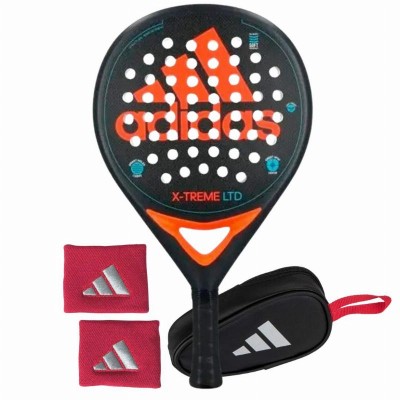 Pack Adidas X-Treme Black Orange Racket with Coin Purse and Wrist Bags