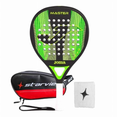 Joma Master Black Green Fluor Shovel Pack with Toiletry Bag and Wristband