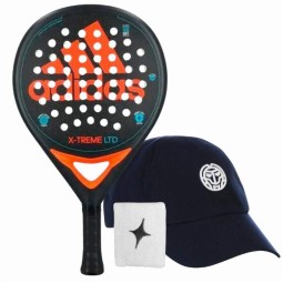 Adidas X-Treme Nero Arancione Pacchetto Racchette con Cappellino e Polsino
