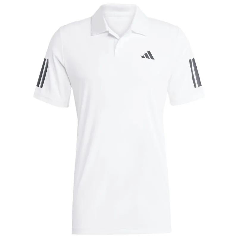 Adidas Club 3 Stripes White Black Polo