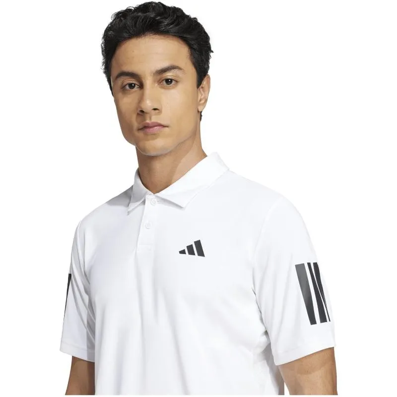 Adidas Club 3 Stripes White Black Polo