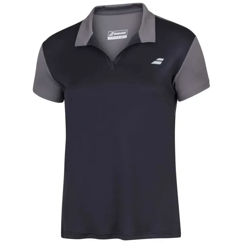 Polo Babolat Play Negro Mujer