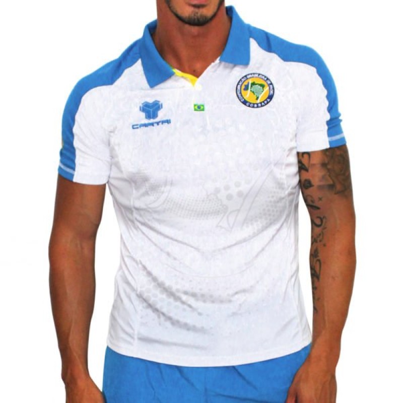 Polo Cartri Brasil Fabio Blanco Azul Junior - Barata Oferta Outlet