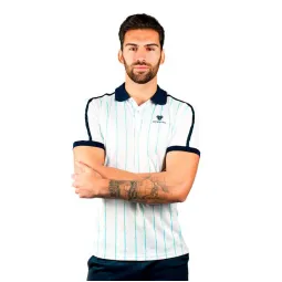 Cartri Amonet White Navy Blue Polo Shirt
