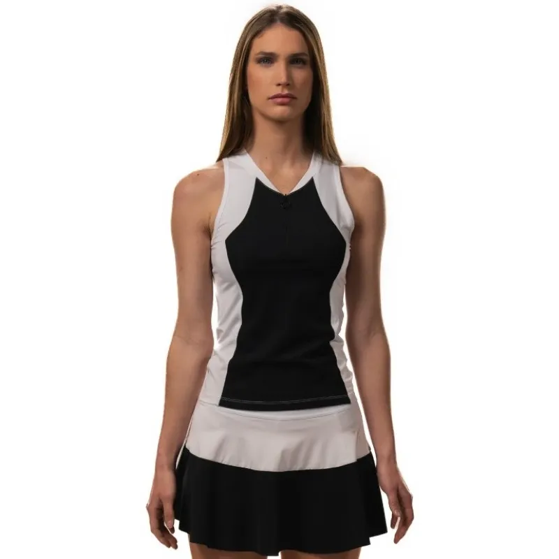 Polo Drop Shot Luna Negro Blanco