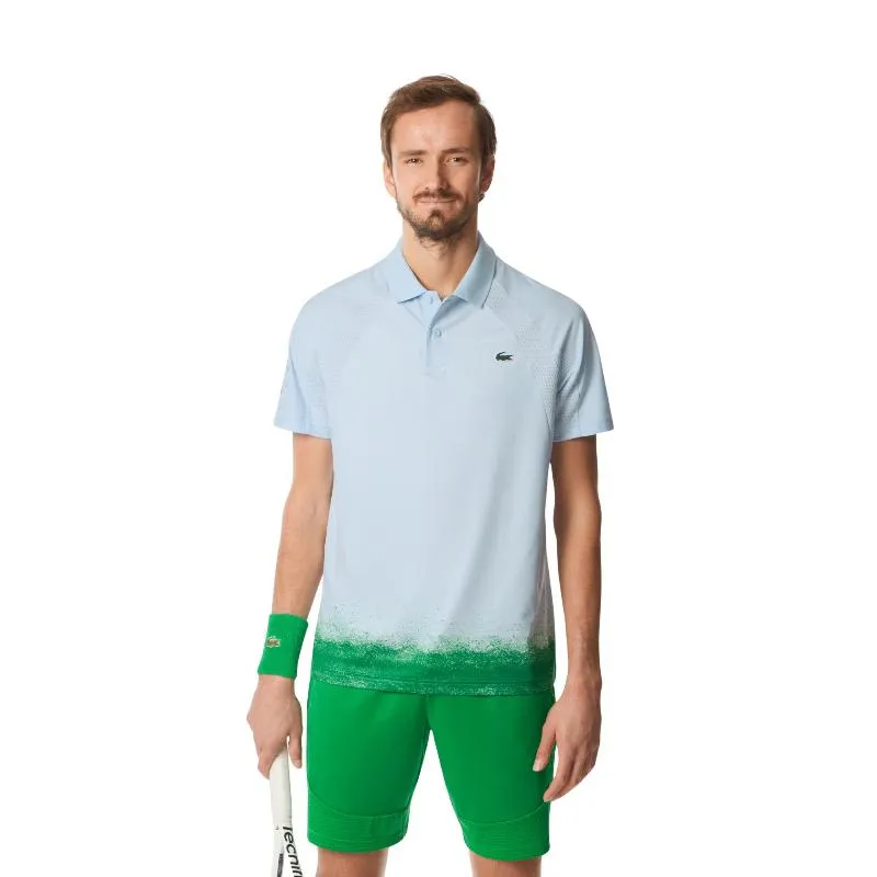 Polo Lacoste Daniil Medvedev Ultra Dry Azul Claro Verde