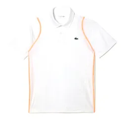 Lacoste Recycled Polyester Polo Shirt White Orange