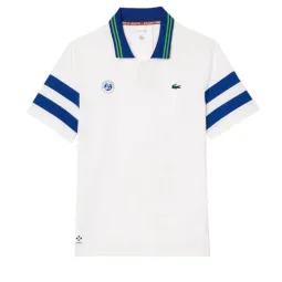 Lacoste Roland Garros Medvedev White Navy Polo Shirt