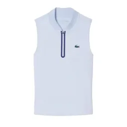 Polo Lacoste Sleeveless Ultra Dry Azul Claro Mujer