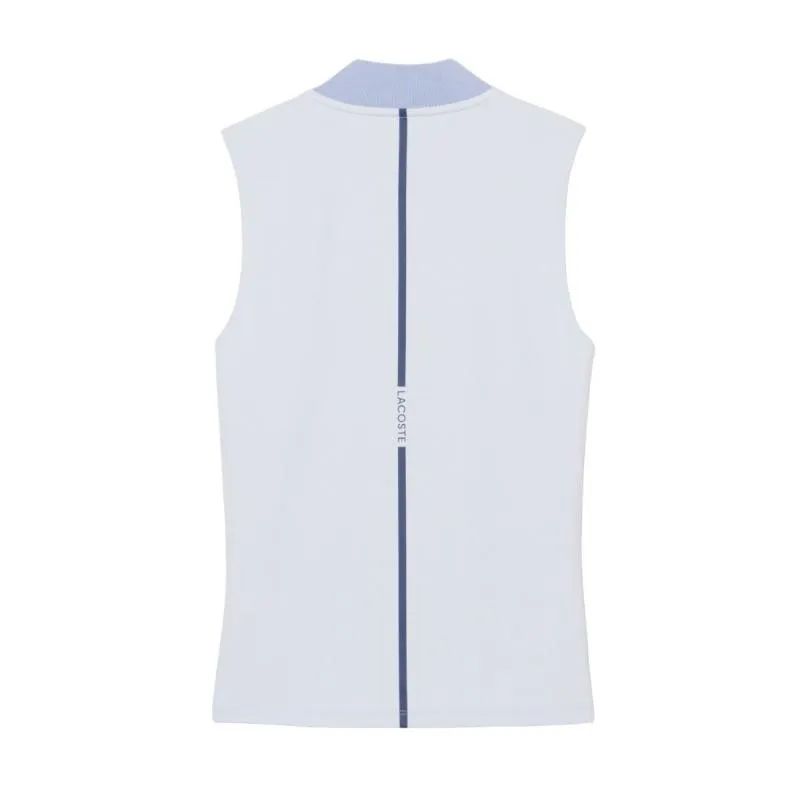 Polo Lacoste Sleeveless Ultra Dry Azul Claro Mujer