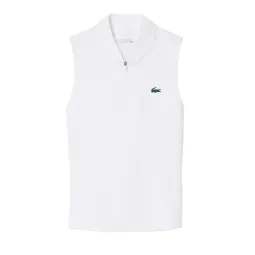 Polo Lacoste Sleeveless Ultra Dry Blanco Mujer