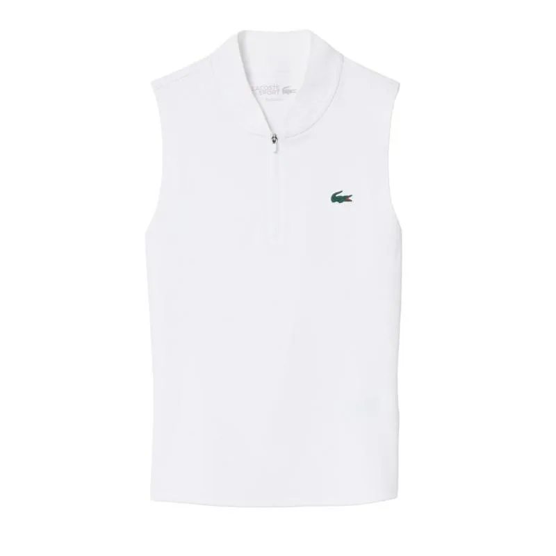 Polo Lacoste Sleeveless Ultra Dry Blanco Mujer
