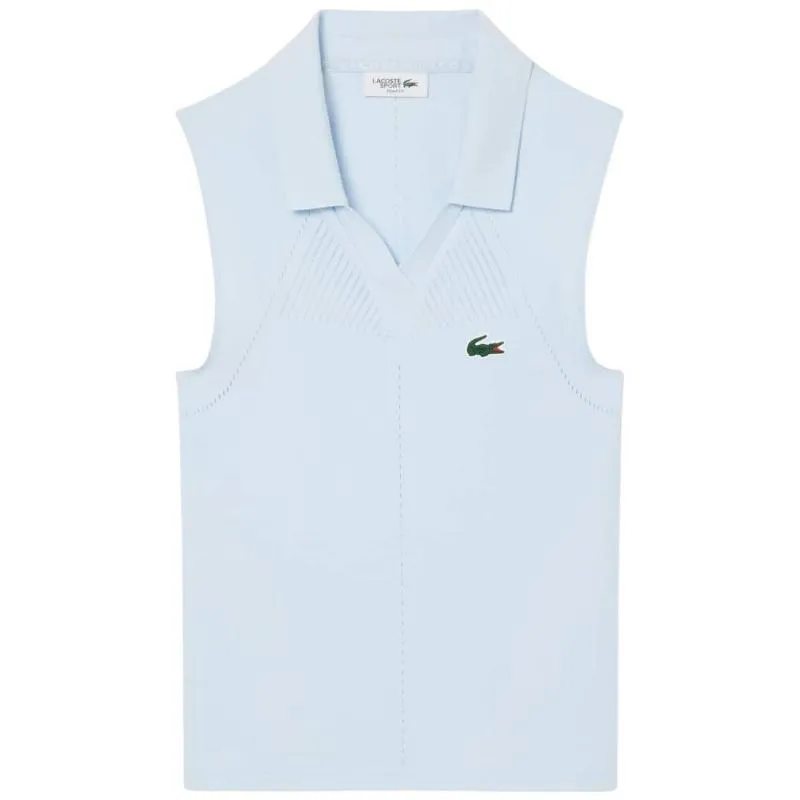 Polo Lacoste Tight Fit Azul Claro Mujer