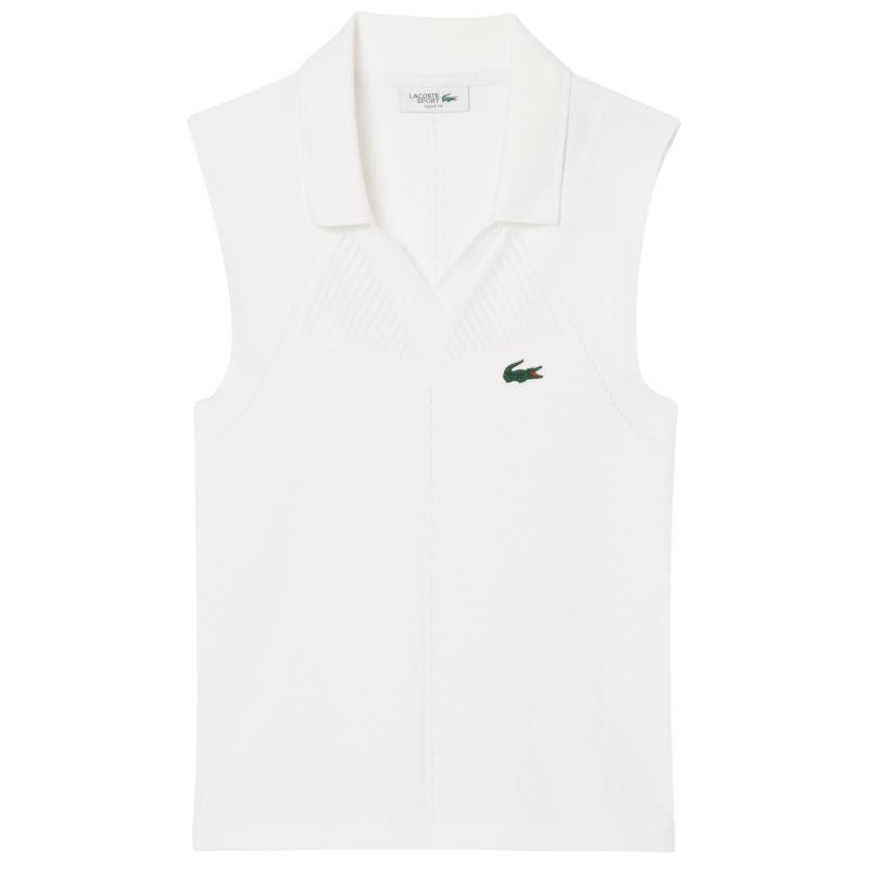 Polo Lacoste Tight Fit Blanco Mujer