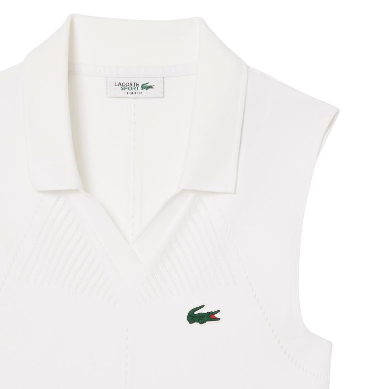 Polo Lacoste Tight Fit Blanco Mujer