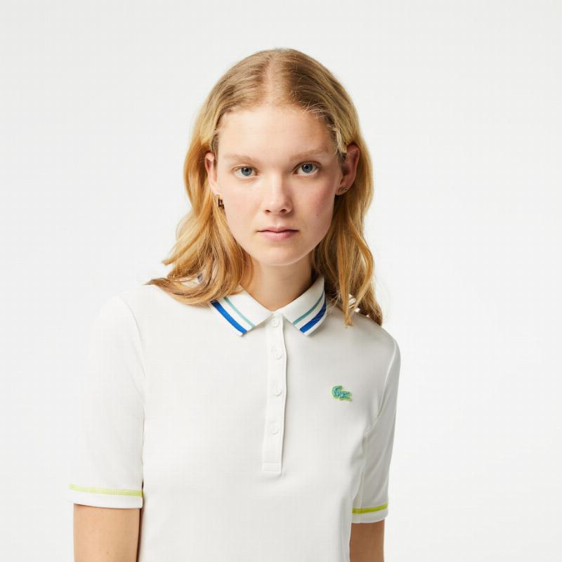 Polo Lacoste Ultra Dry Blanco Mujer - Barata Oferta Outlet