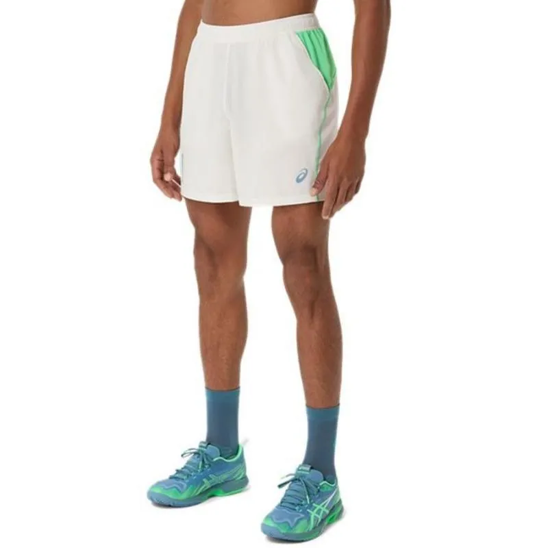 Short Asics Padel Court 7IN Blanco Crema Verde
