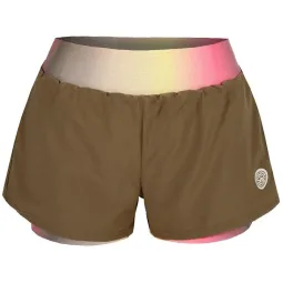 Short Bidi Badu Spectrum Printed 2In1 Marron Amarillo Mujer