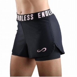 Short Endless Tech Iconic Negro Rosa Cristal Mujer
