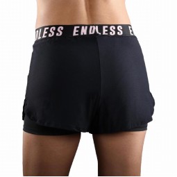 Short Endless Tech Iconic Negro Rosa Cristal Mujer