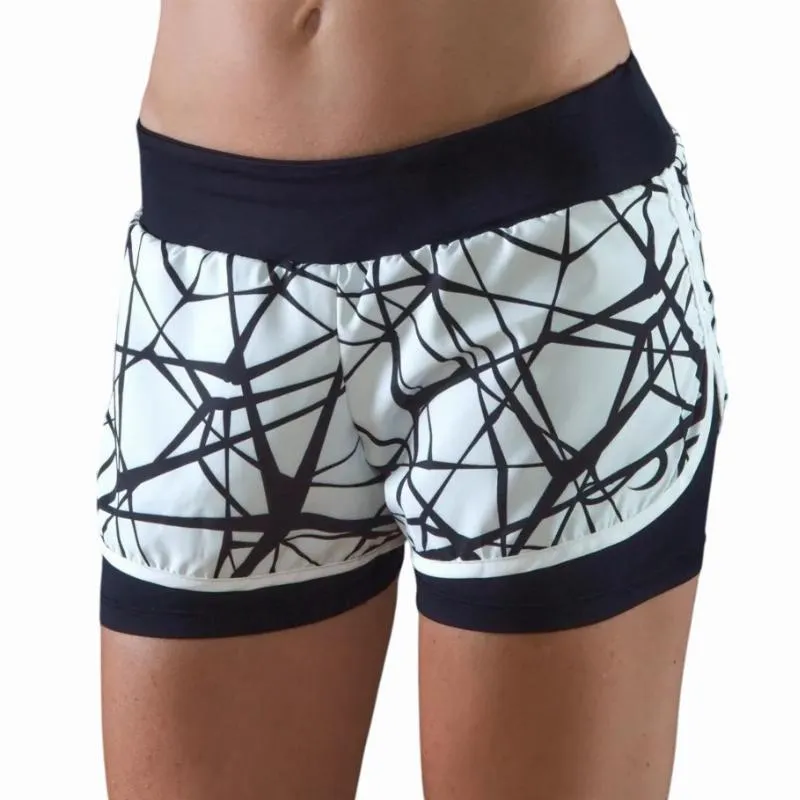 Short Endless Tech II Blanco Negro Mujer