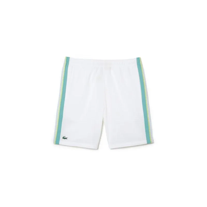 Short Lacoste Recycled Polyester White Green