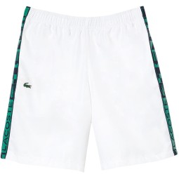 Short Lacoste Sport Side Stripes White Green