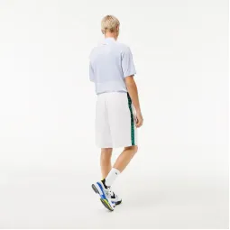 Corto Lacoste Sport Strisce Laterali Bianco Verde