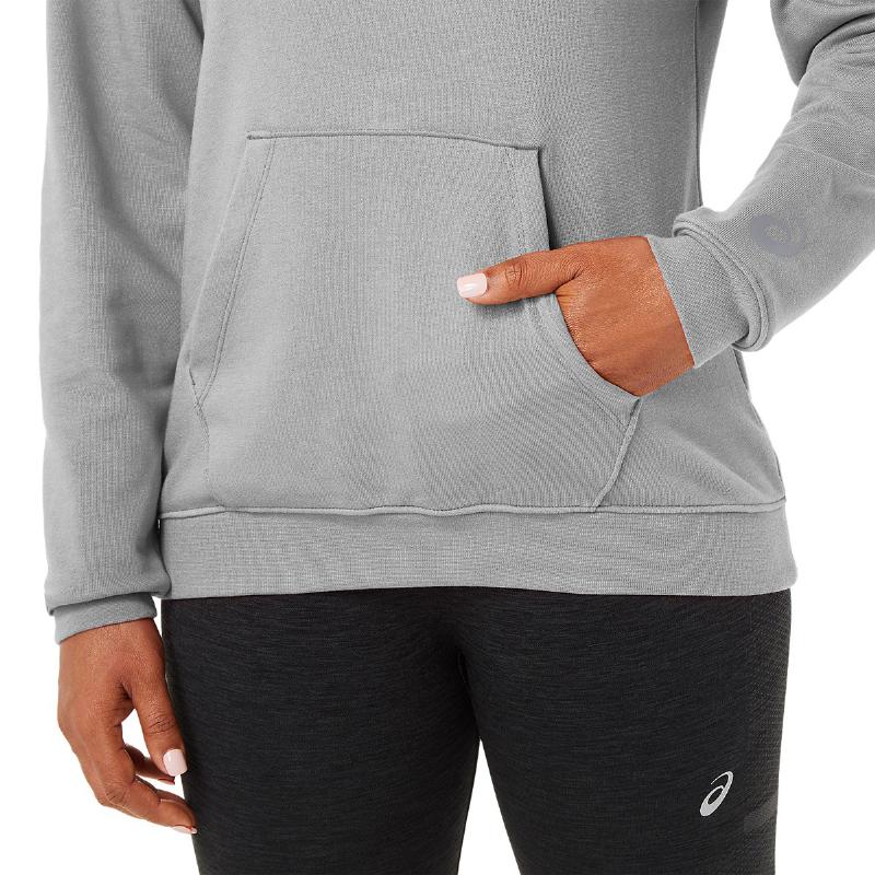 Sudadera Asics Logo Grande Gris Mujer - Barata Oferta Outlet