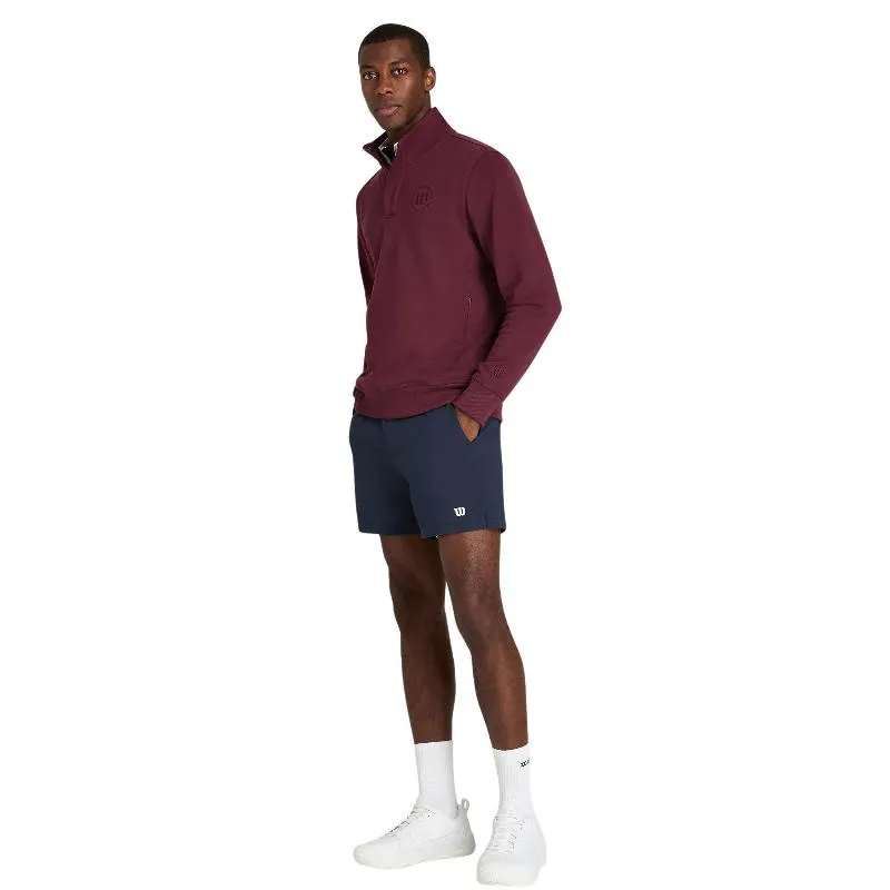 Wilson Tennis Club Half Zip Sweatshirt Royal Garnet