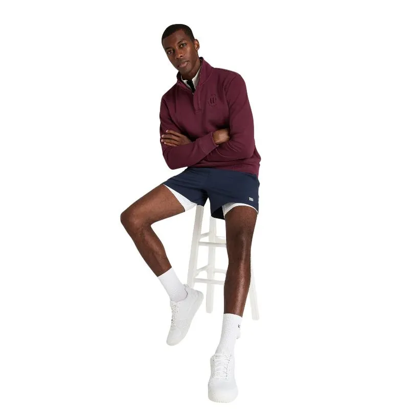 Wilson Tennis Club Half Zip Sweatshirt Royal Garnet