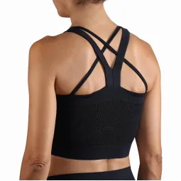 Top Endless Crop Negro Blanco