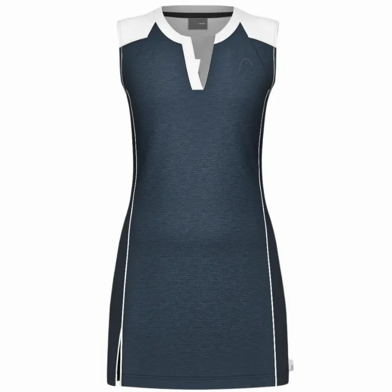 Head Play Tech Navy Blue White Dress