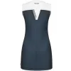 Head Play Tech Navy Blue White Dress
