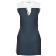 Head Play Tech Navy Blue White Dress