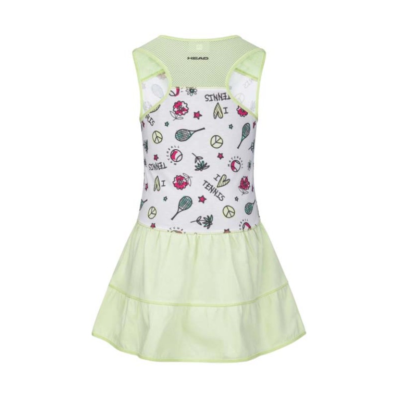 Vestido Head Tennis Verde Claro Junior - Barata Oferta Outlet