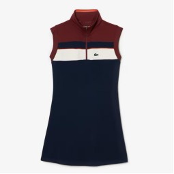 Lacoste Sport Recycled Navy Dress Burgundy