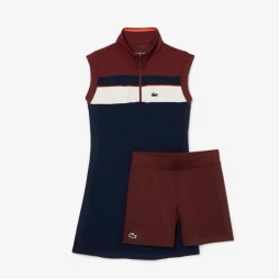 Lacoste Sport Recycled Navy Dress Burgundy