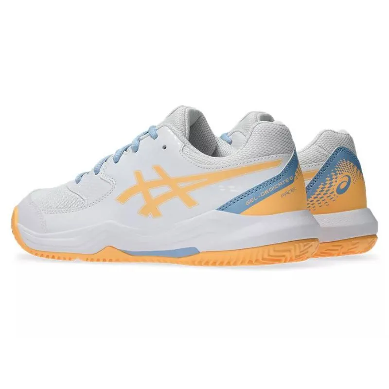 Asics Gel Dedicate 8 Padel GS White Orange Junior Sneakers