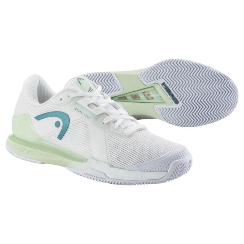 Head Sprint Pro 4.0 Clay White Light Green Women''s Sneakers