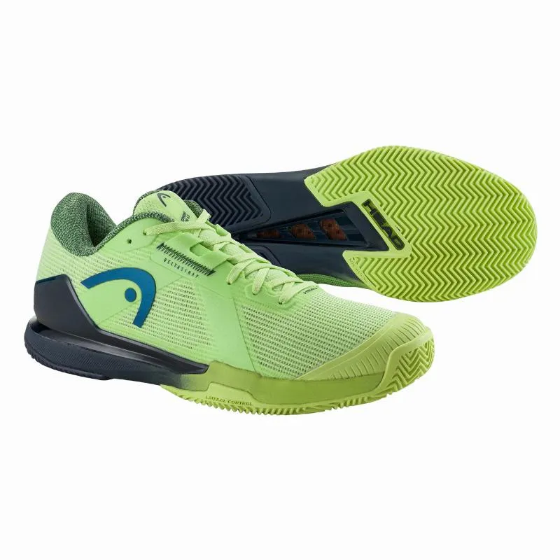 Head Sprint Pro 4.0 Clay Lime Navy Blue Sneakers
