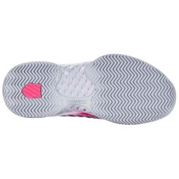 Zapatillas Kswiss Express Light 3 HB Padel Gris Blanco Rosa Neon Mujer