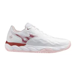 Zapatillas de Padel Mizuno Wave Enforce Court Clay Blanco Rojo Mujer