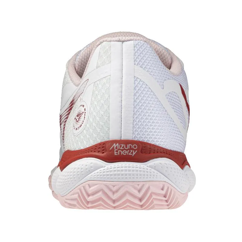 Zapatillas de Padel Mizuno Wave Enforce Court Clay Blanco Rojo Mujer